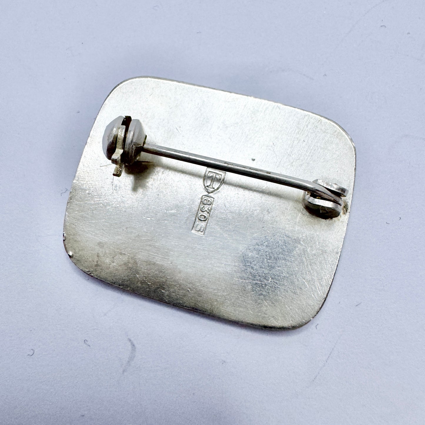 N.M Thune, Norway 1940-50s. Vintage Solid Silver Wedding Brooch.