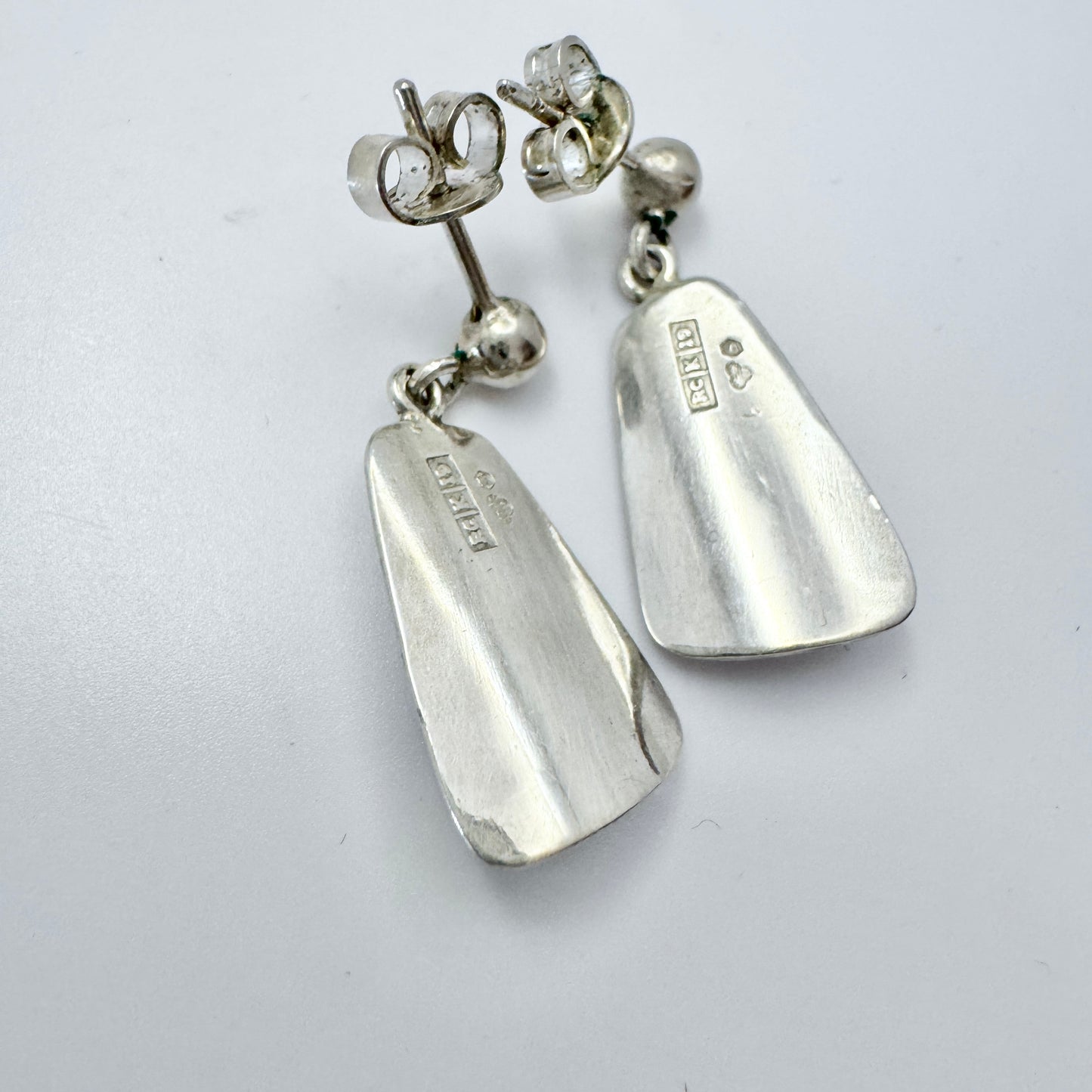 R Tennesmed, Sweden 1959. Vintage Sterling Silver Amethyst Earrings.