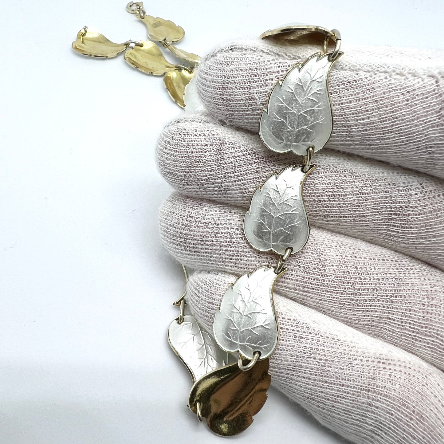 Ivar T Holth, Norway. Vintage Mid-Century Enamel Sterling Silver Necklace.