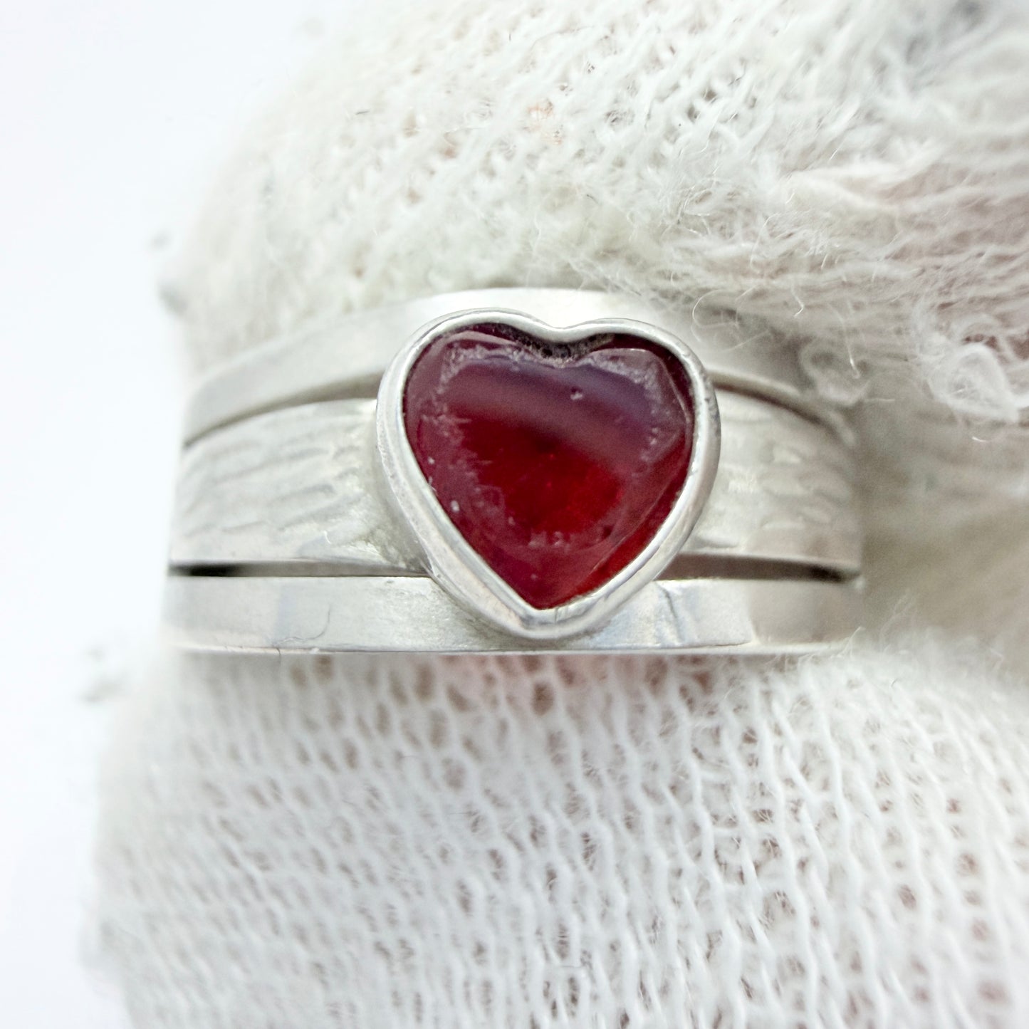 Frey & Co, Germany ca 1940. Vintage WW2-era Solid Silver Red Paste Ring.