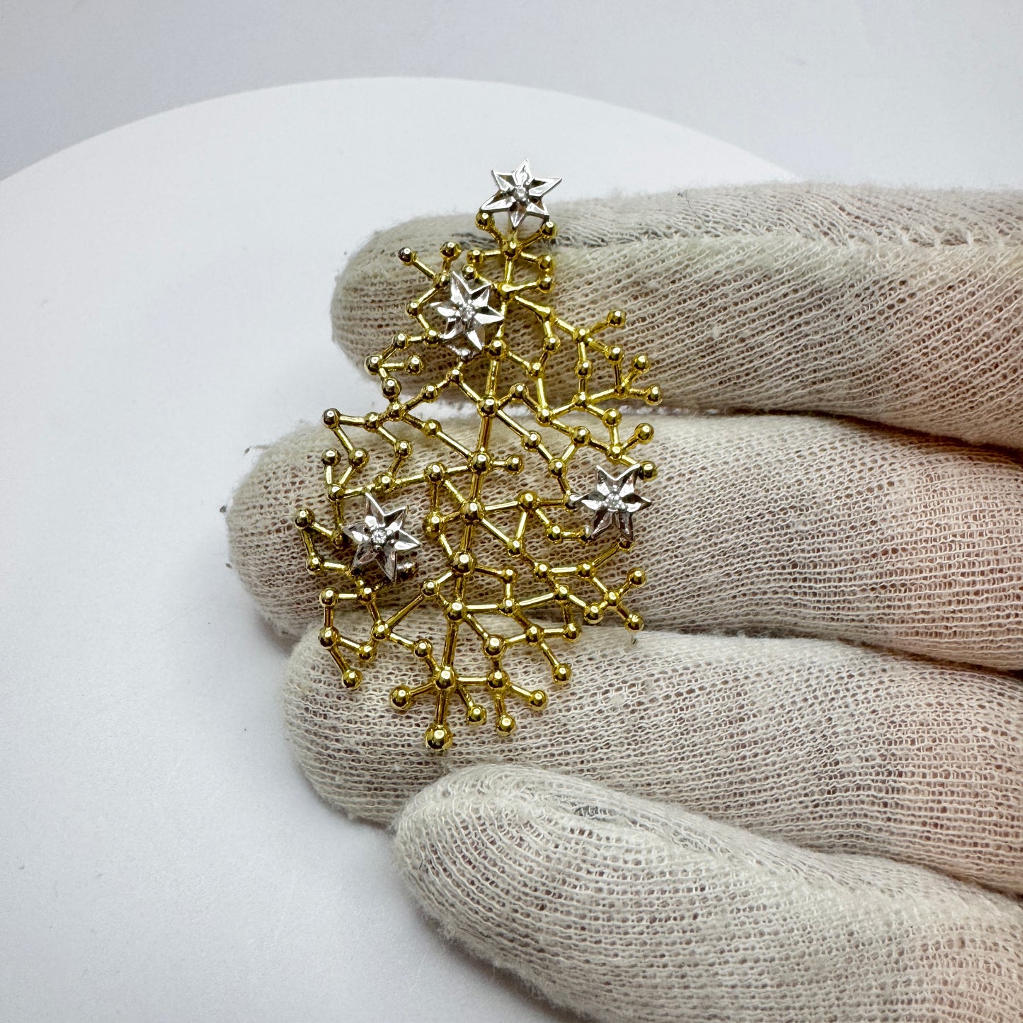 Tapio Wirkkala for Kultakeskus Finland Sterling CZ Pendant. Starry Sky