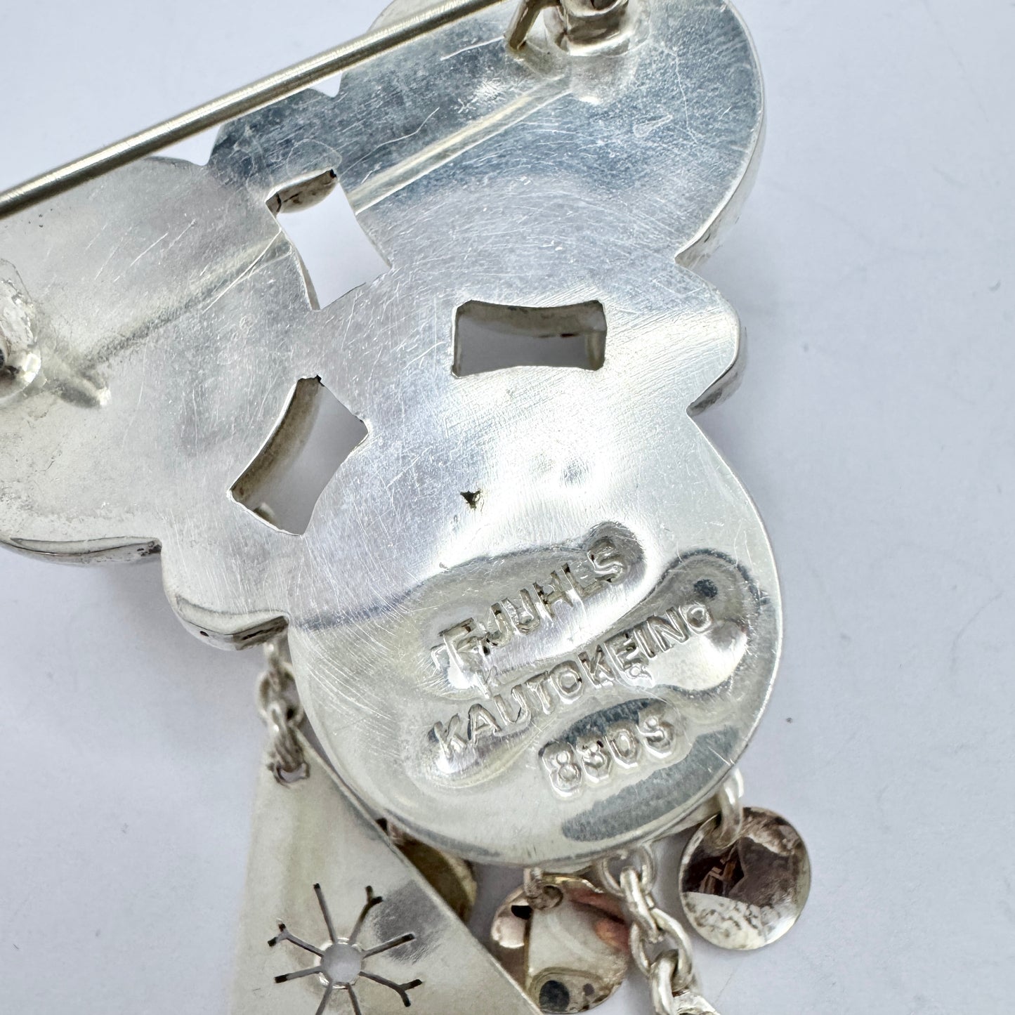 Frank Juhls, Kautokeino, Norway. Vintage Solid Silver Bunad Brooch.