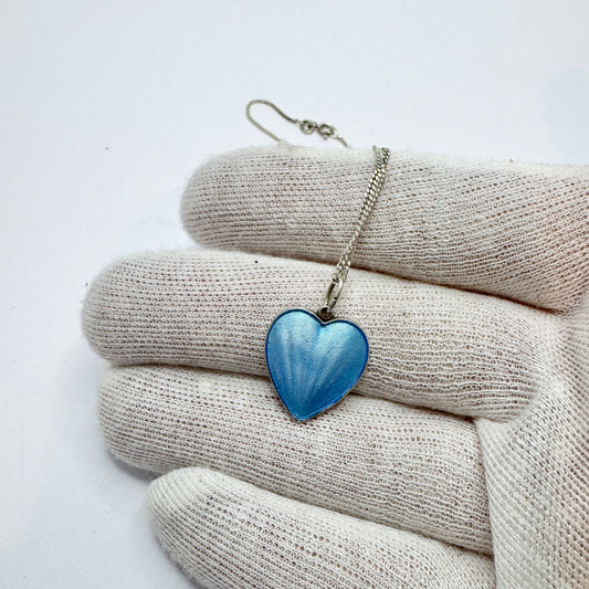 Ivar T Holth, Norway. Vintage Sterling Silver Enamel Lord's Prayer Pendant.