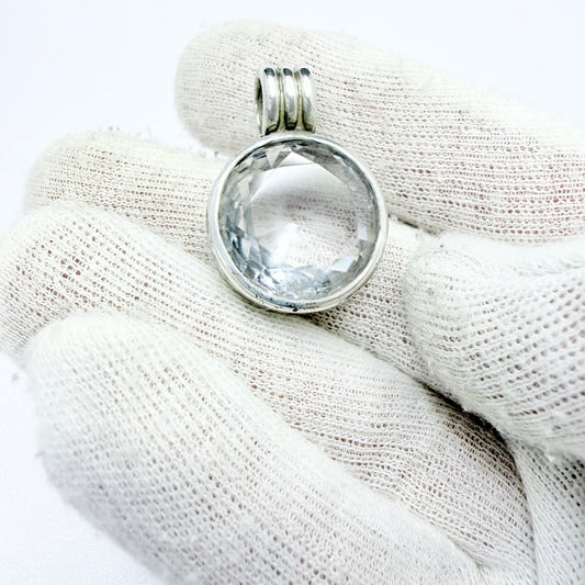 Bengt Hallberg, Sweden. Vintage Sterling Silver Rock Crystal Pendant.