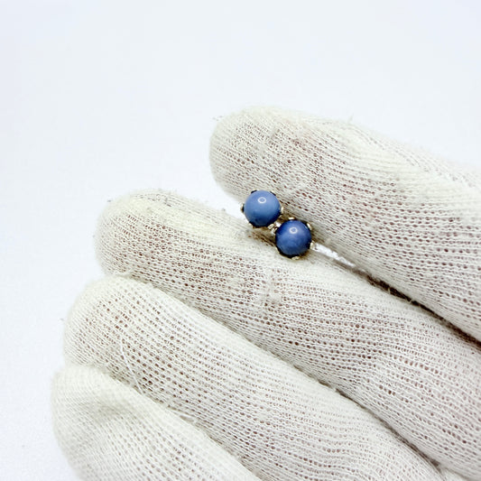 Sweden. Vintage Sterling Silver Bergslagen-stone Stud Earrings.