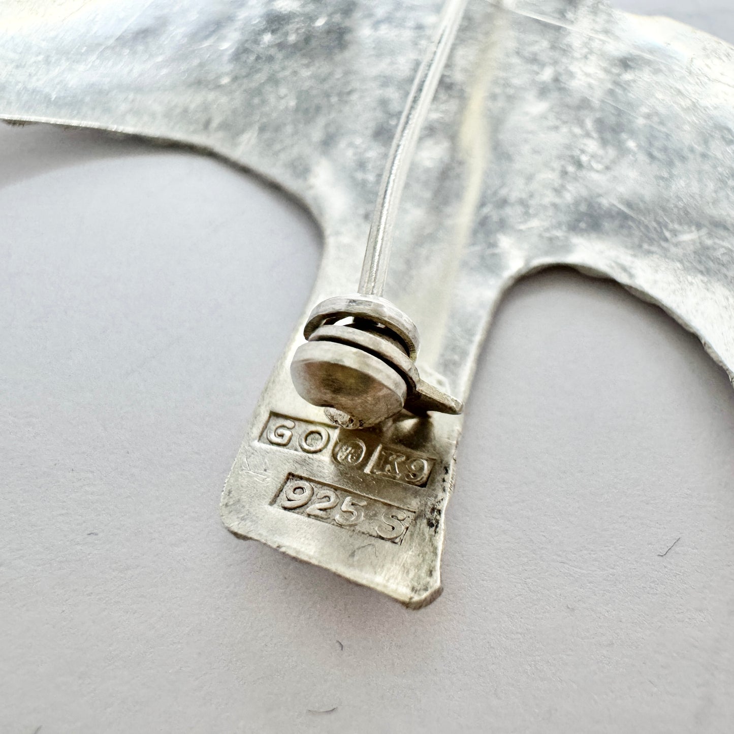 Vintage year 1960. Large Sterling Silver Bird Brooch.