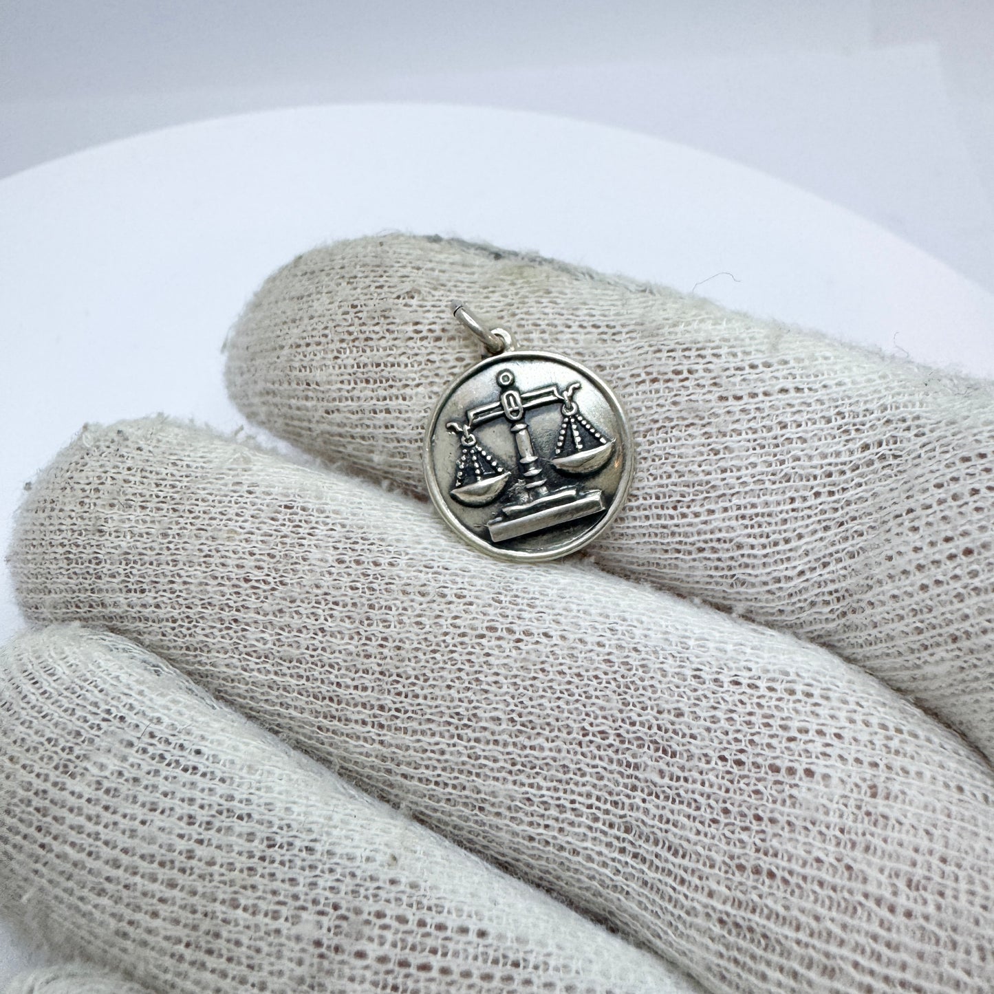 Mema, Sweden 1974. Vintage Sterling Silver Zodiac Libra Charm / Pendant.