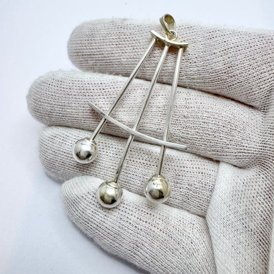 Germany 1960-70s. Vintage Modernist Solid Silver Pendant.
