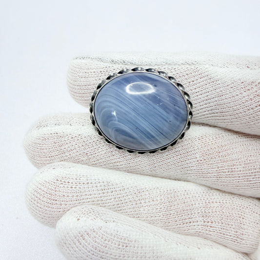 Märta Lindgren, Sweden 1962. Vintage Solid Silver Bergslagen-stone Brooch.