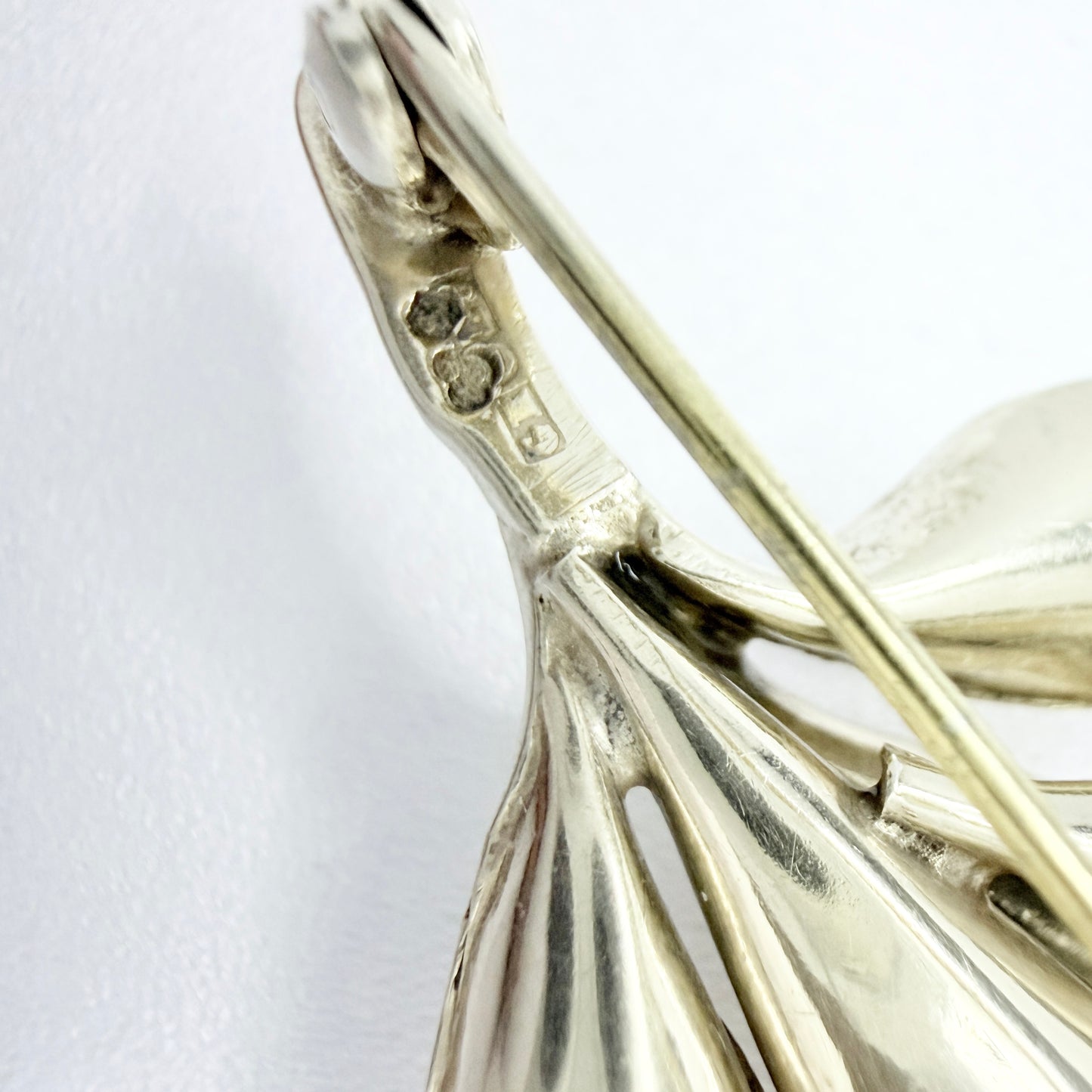 Kaplan, Sweden 1950s. Large Solid Silver Leaf Spray Brooch.