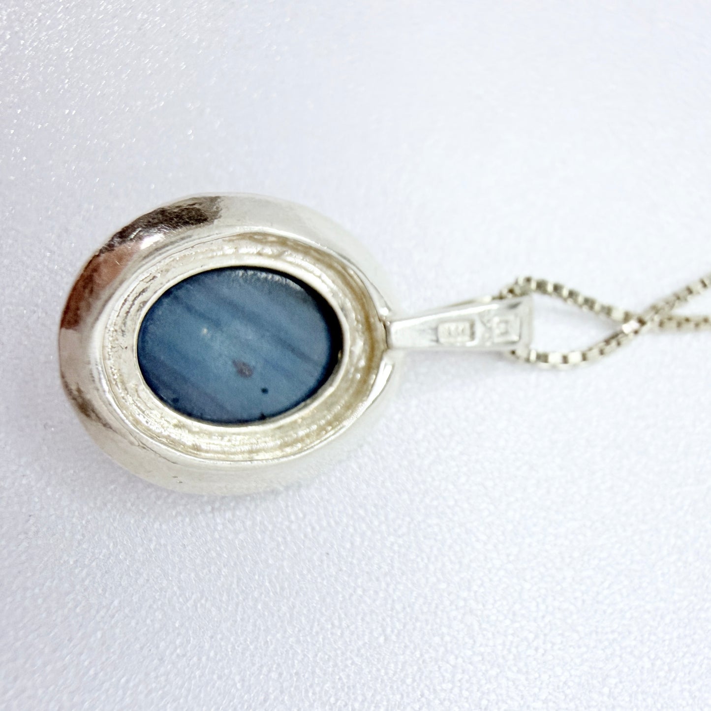 O Nordström, Sweden. Vintage 1970-80s. Sterling Silver Bergslagen-stone Pendant Necklace.