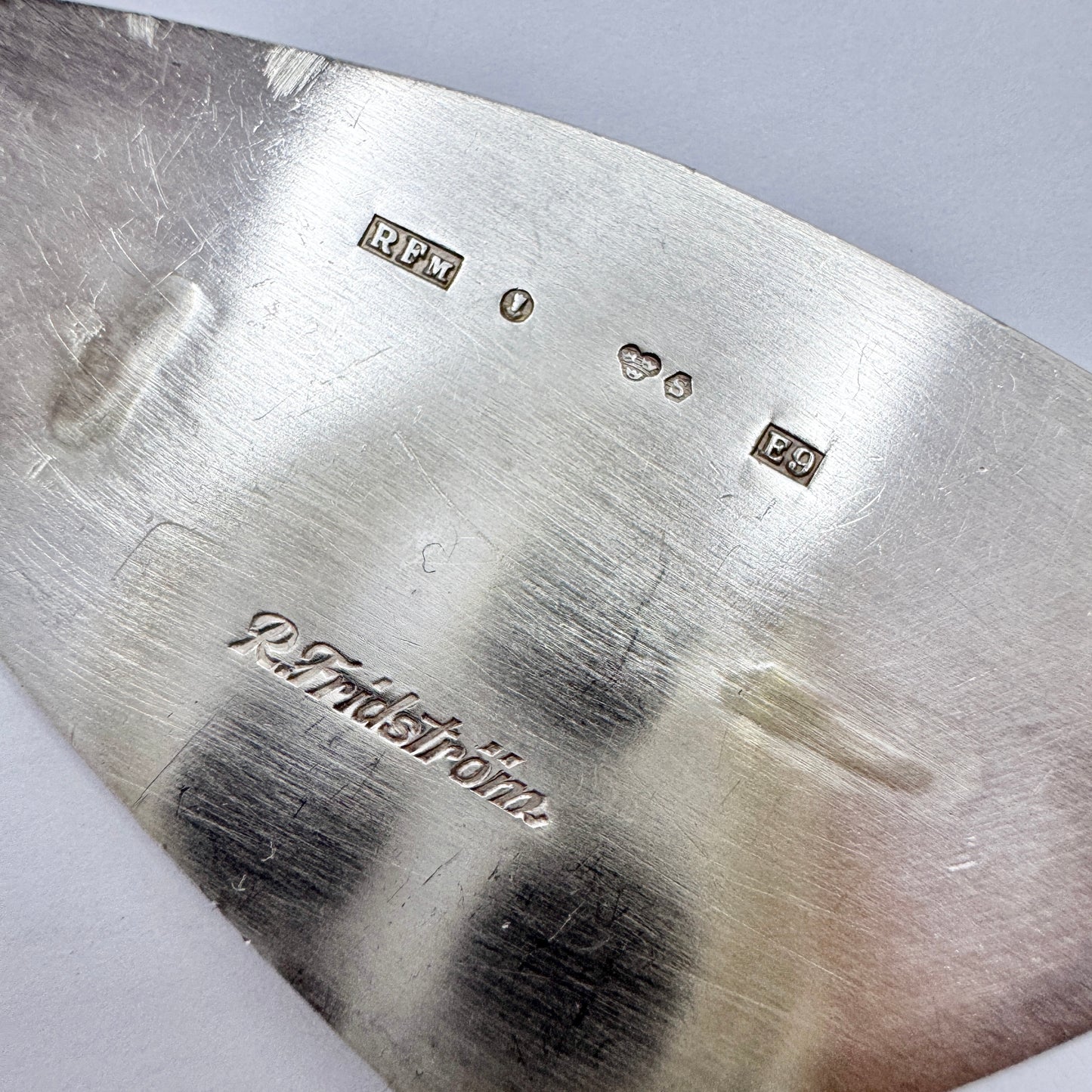 R Fridström, Sweden 1955. Vintage Mid-century Sterling Silver Pendant. Signed.