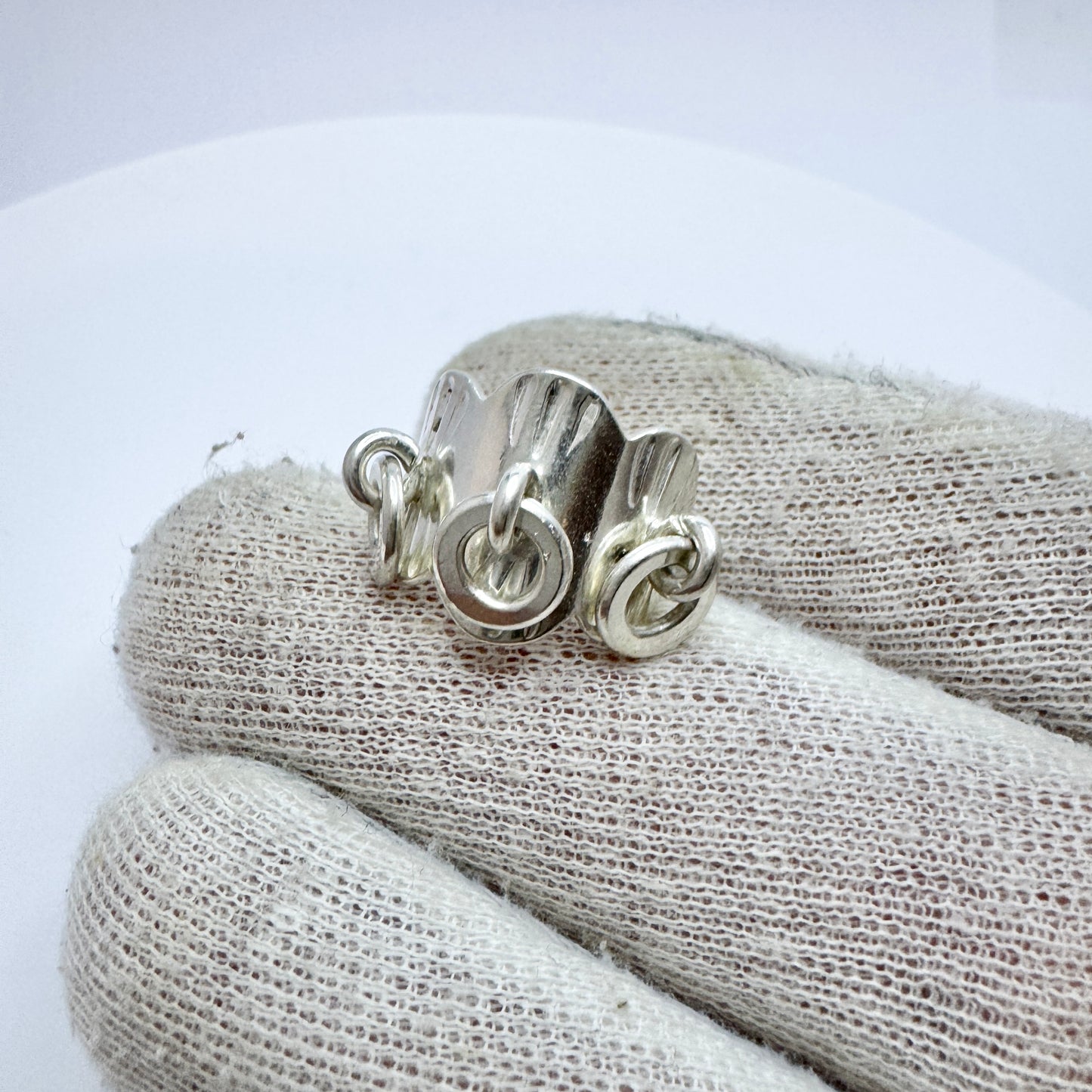 Juhls Kautokeino, Norway Vintage Solid Silver Traditional Sami Laplander Pinky Ring