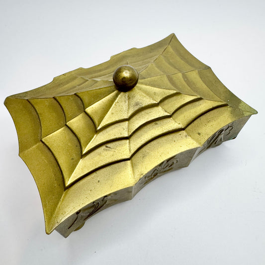 Art Deco Yellow Metal Jewelry Box.