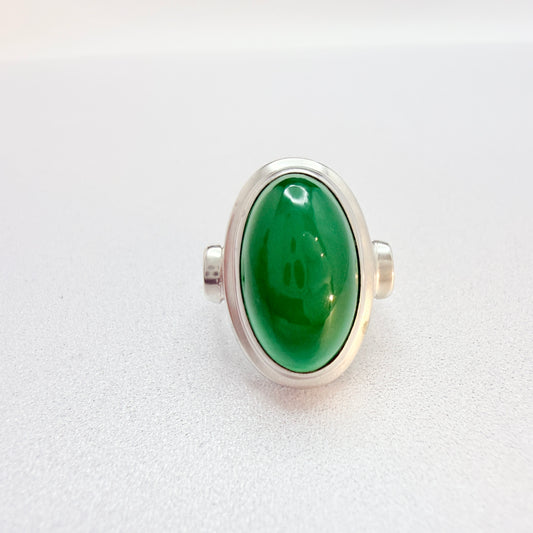 Frey & Co, Germany 1950-60s. Solid Silver Chrysoprase Ring