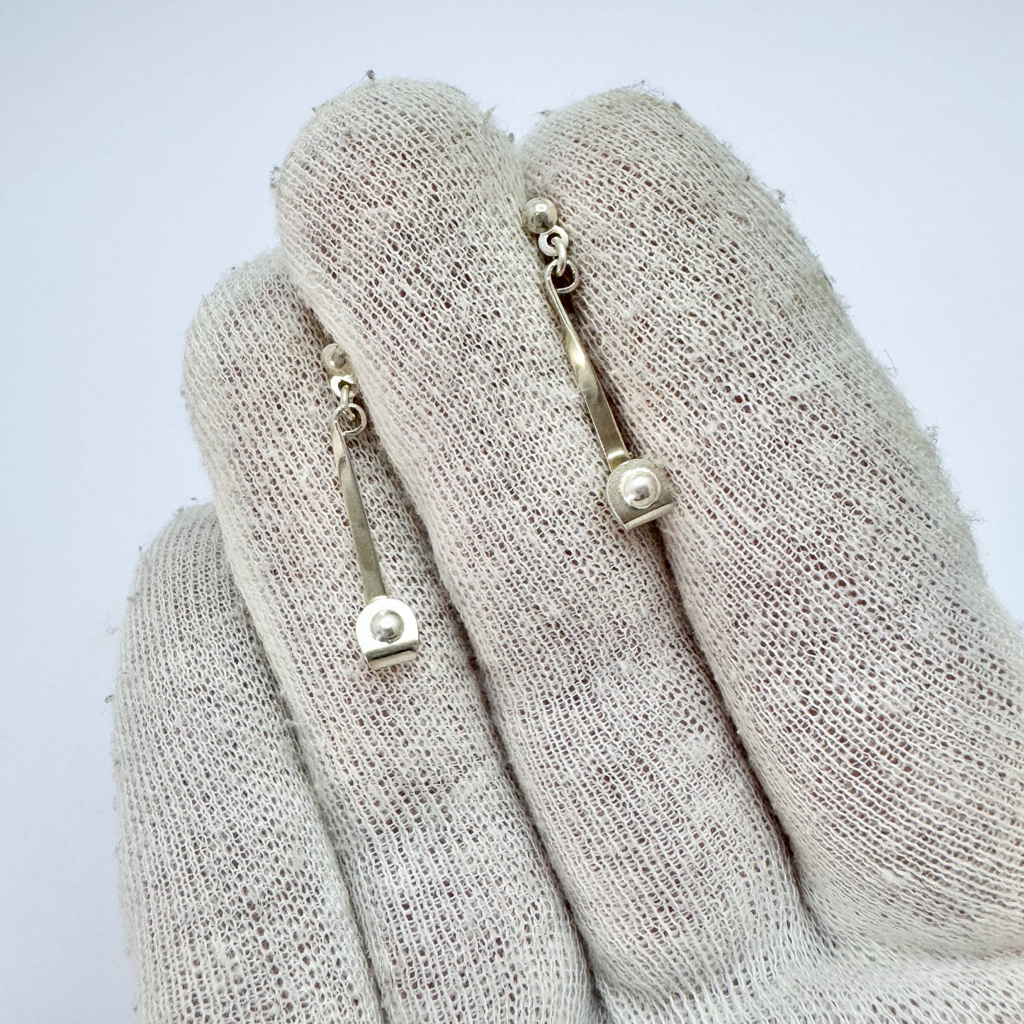Germany ca 1970. Vintage Solid SIlver Earrings.