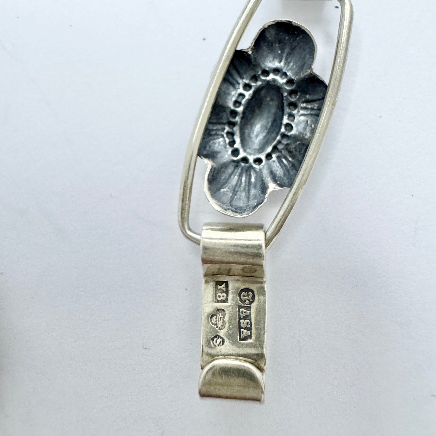 Asa-Silver H Olsson, Sweden 1949. Vintage Solid Silver Flower Bracelet.