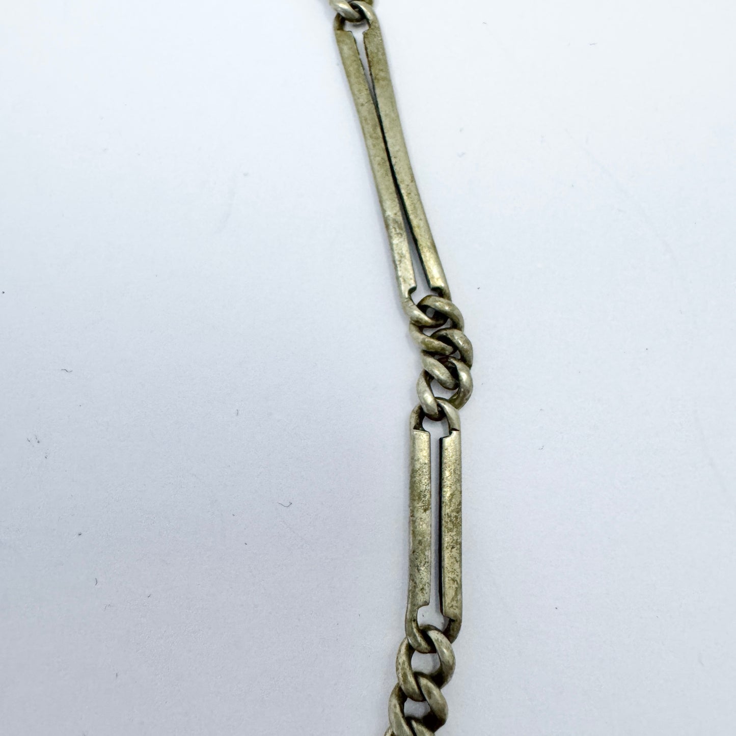 Antique Metal Watch Chain in Necklace Length.
