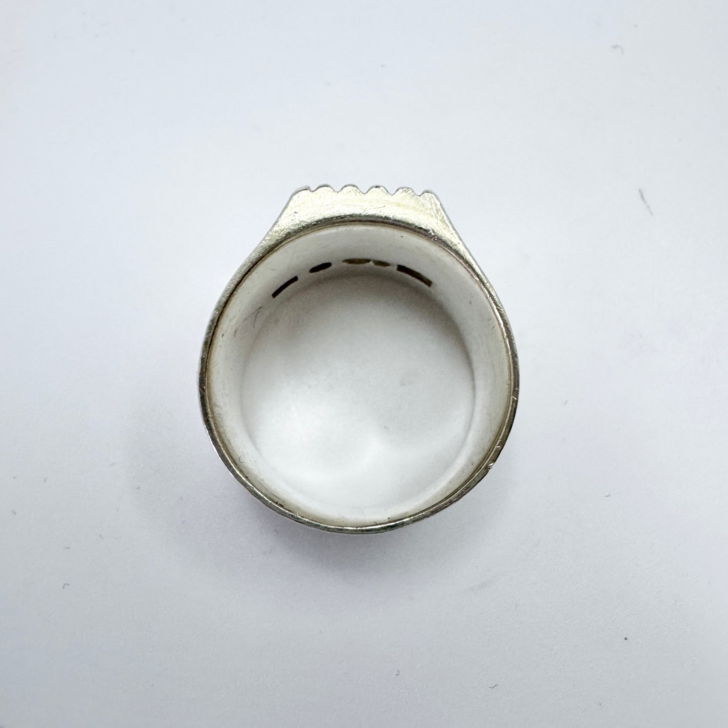 Kjellin, Sweden year 1970. Chunky Vintage Sterling Silver Unisex Ring.