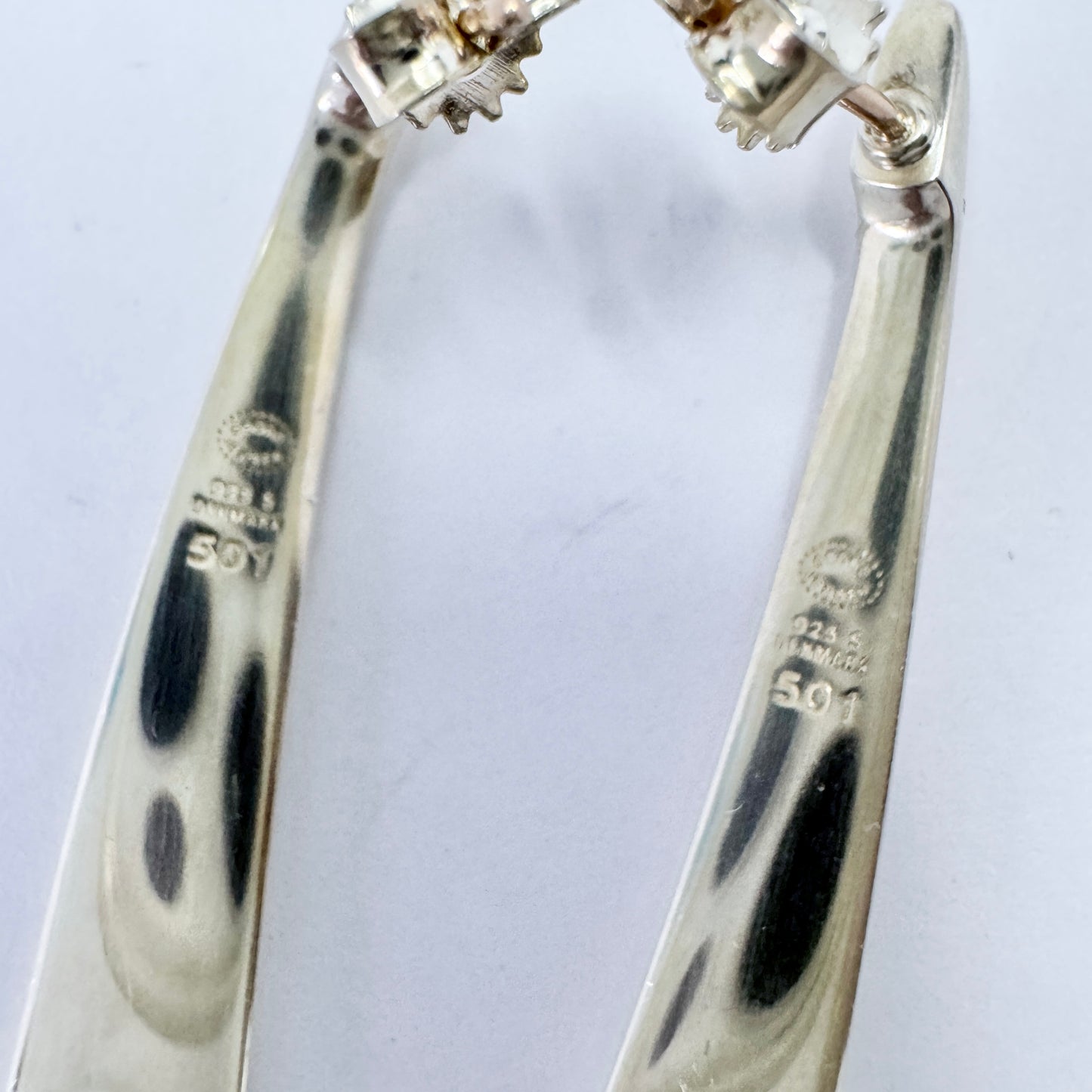 Georg Jensen, design by Regitze Overgaard. Large Vintage Sterling Silver Earrings.