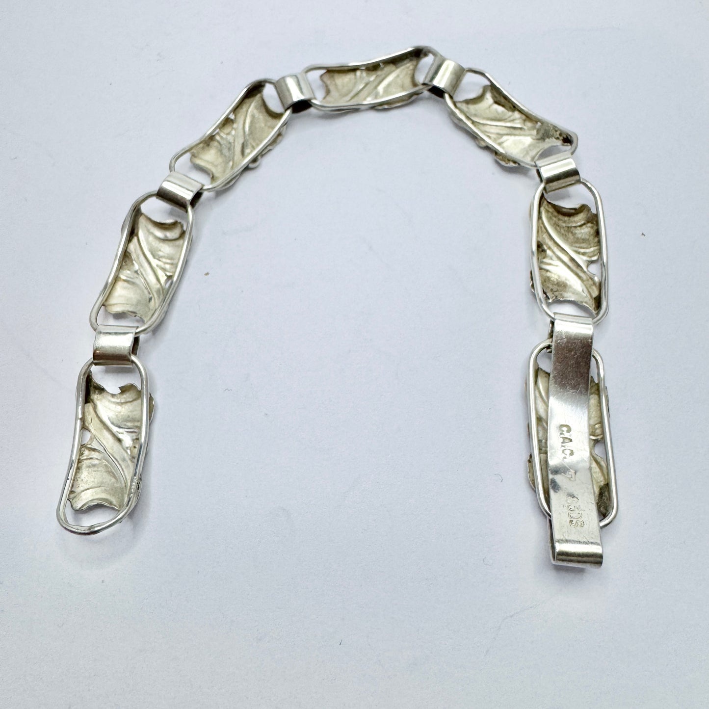 C.A Christensen, Denmark ca 1940s. Solid Silver Bracelet.