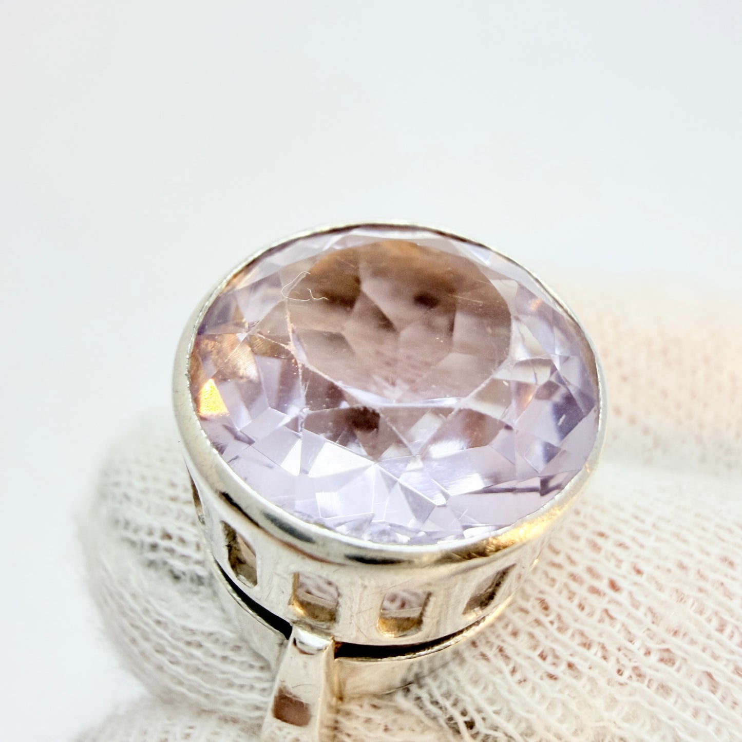 Svedboms, Sweden 1967. Vintage Sterling Silver Pale Amethyst Ring.