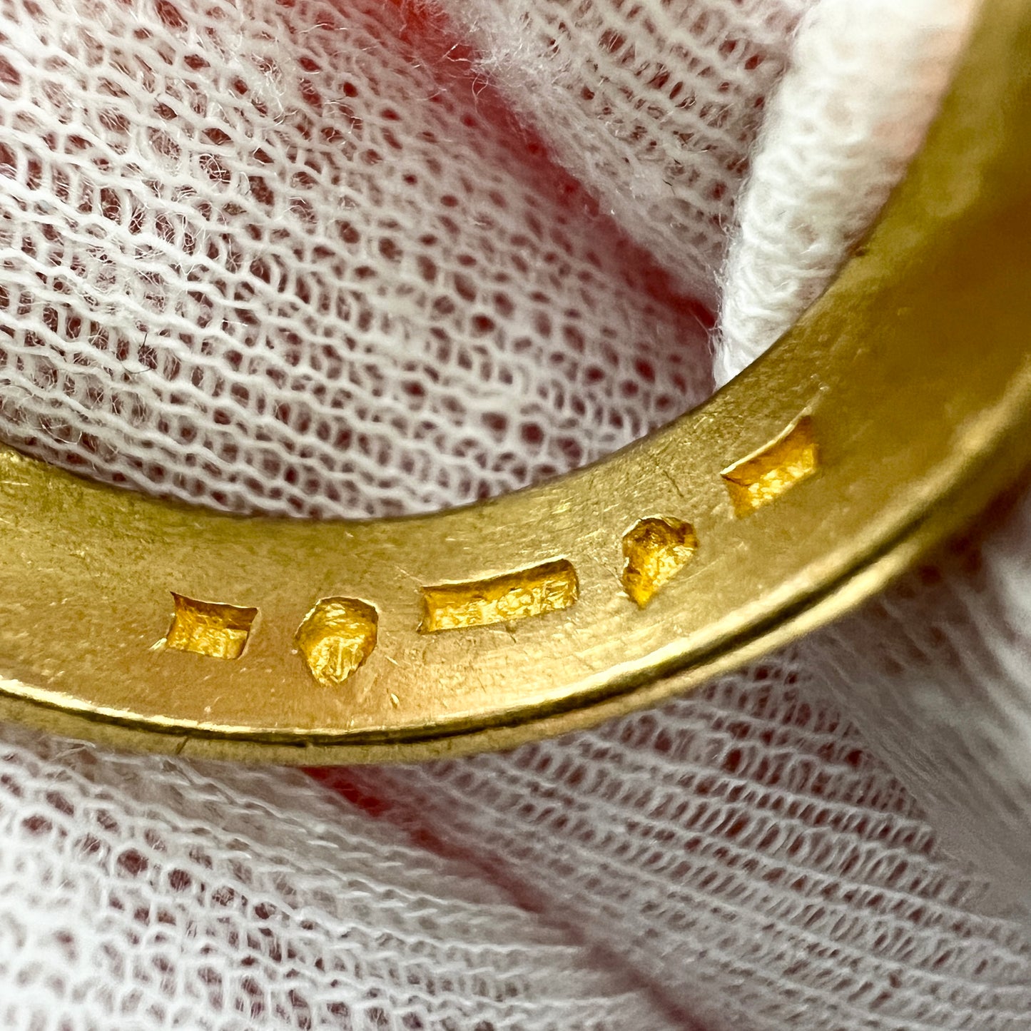 Sweden year 1913. Antique Chunky 23K Gold Men's Wedding Band Ring.