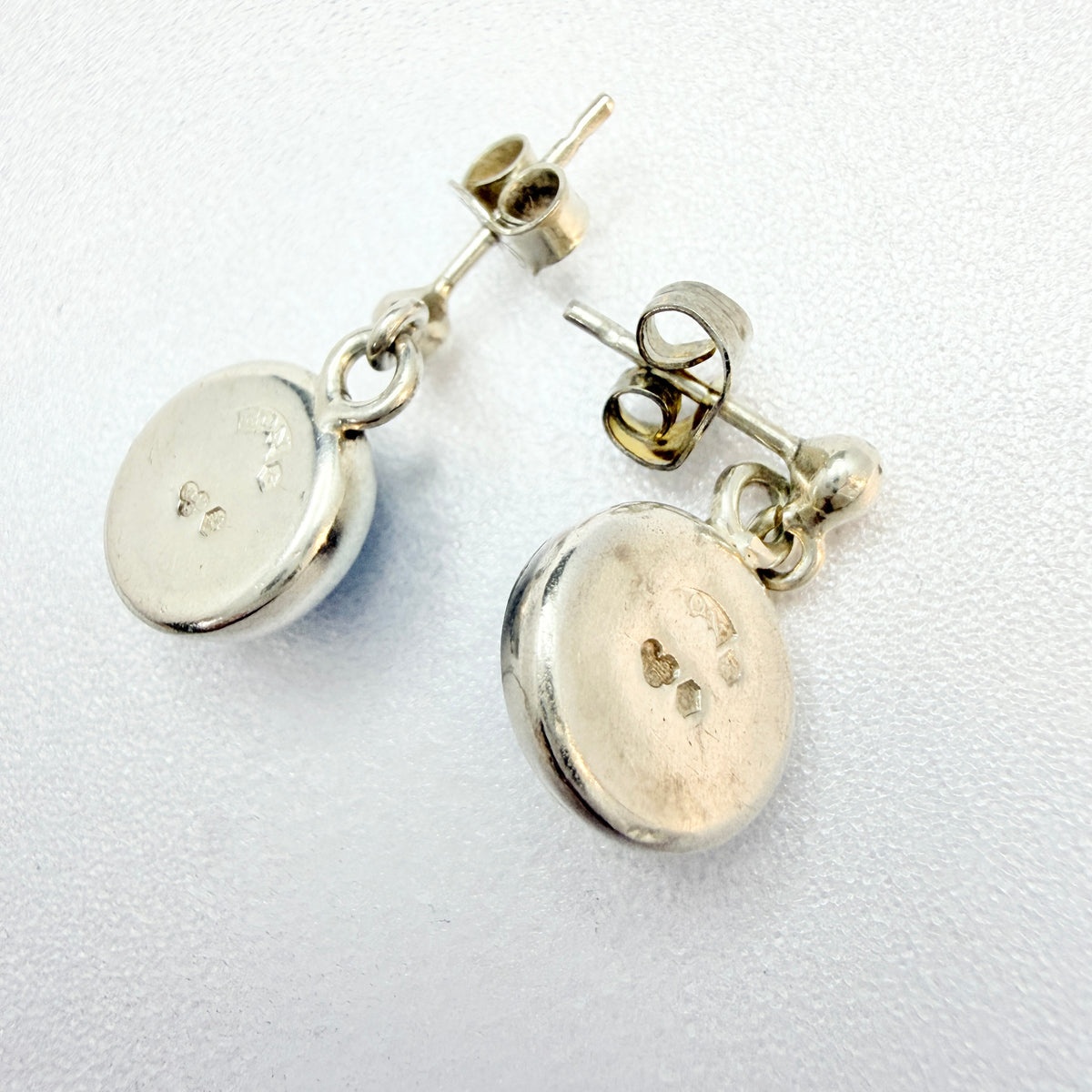 O Nordström, Sweden 1960-70s. Vintage Solid Silver Bergslagen-stone Earrings.