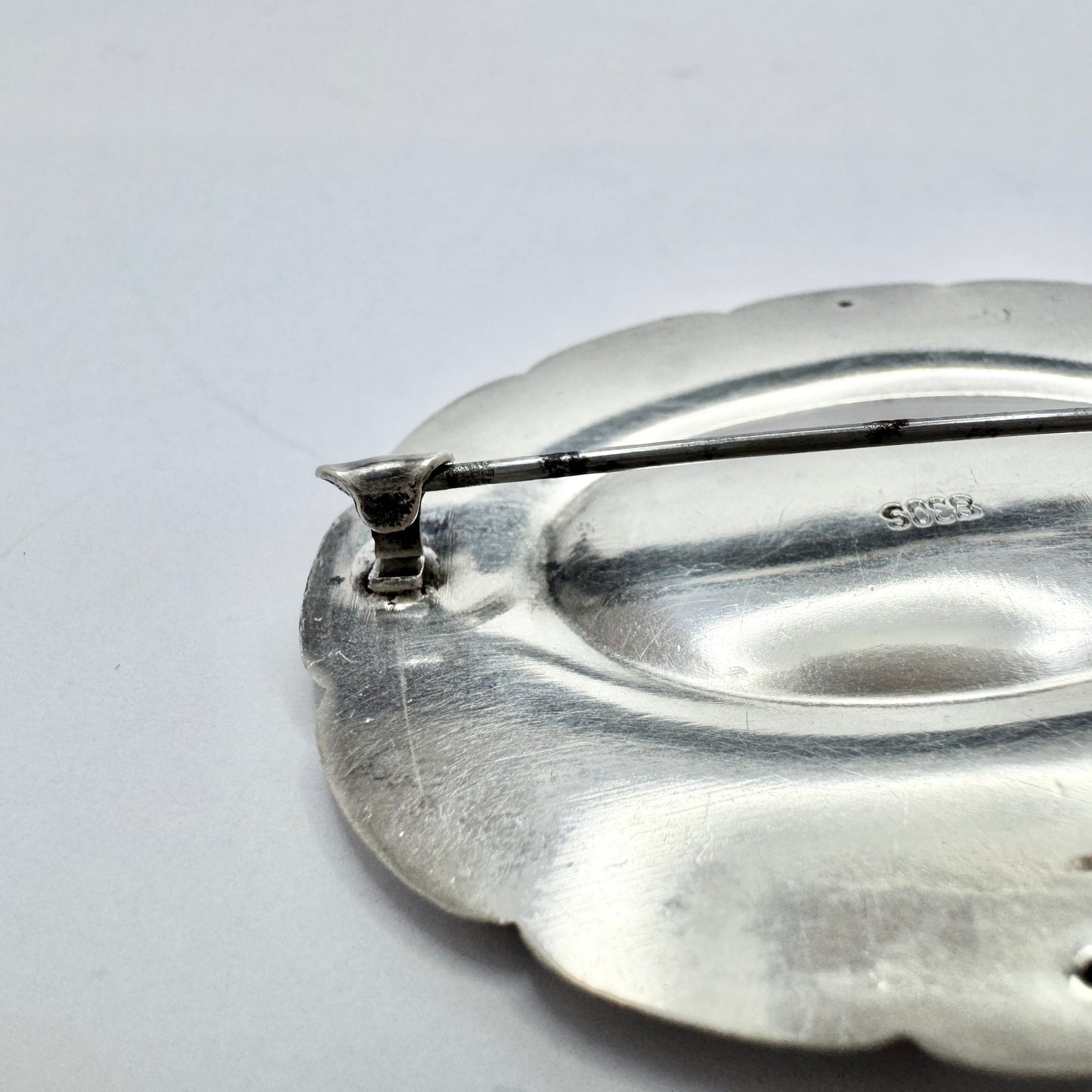 Denmark early 1900s. Vintage / Antique 830 Silver Flower Brooch.