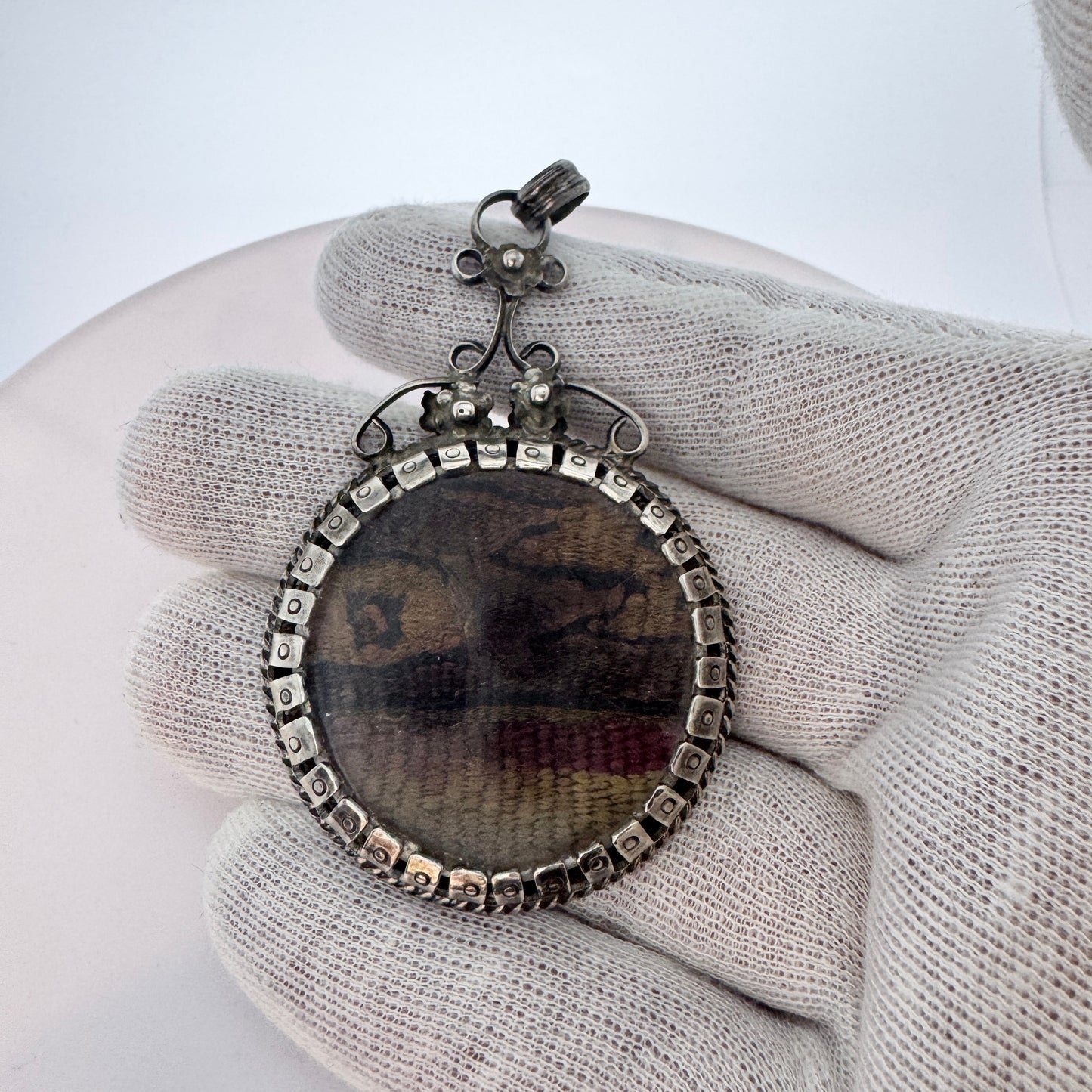 Antique Solid Silver Relic Locket Pendant.