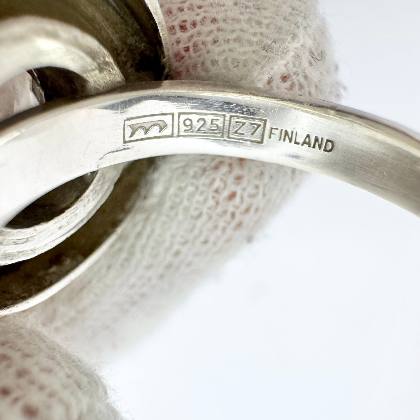 Karl Laine for Sten & Laine, Finland 1977. Vintage Sterling Silver Rock Crystal Ring.