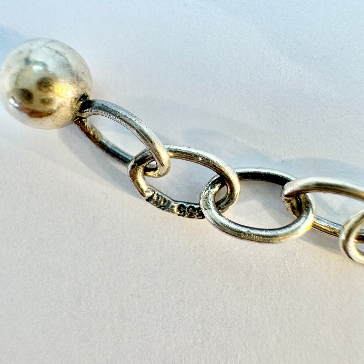 K&L-Kordes Lichtenfels, Germany c 1960s. Solid Silver Chalcedony Necklace.