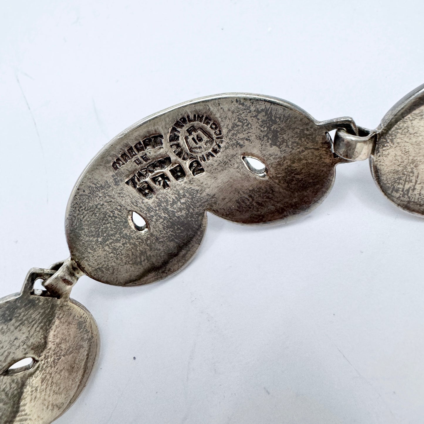 Margot De Taxco, Mexico 1950-60s. Vintage Sterling Silver Enamel Bracelet.