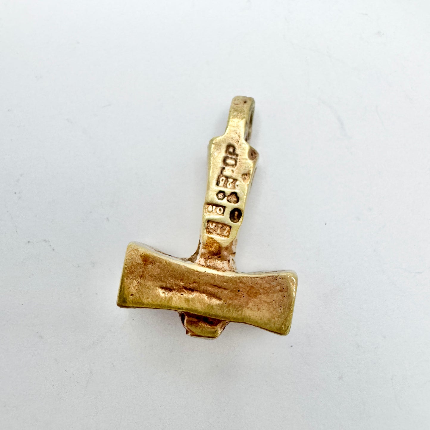 B Franzen, Sweden 1988. Vintage Viking Copy Thor's Hammer Solid Silver Pendant.