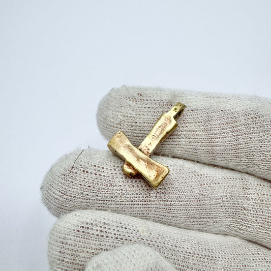 B Franzen, Sweden 1988. Vintage Viking Copy Thor's Hammer Solid Silver Pendant.