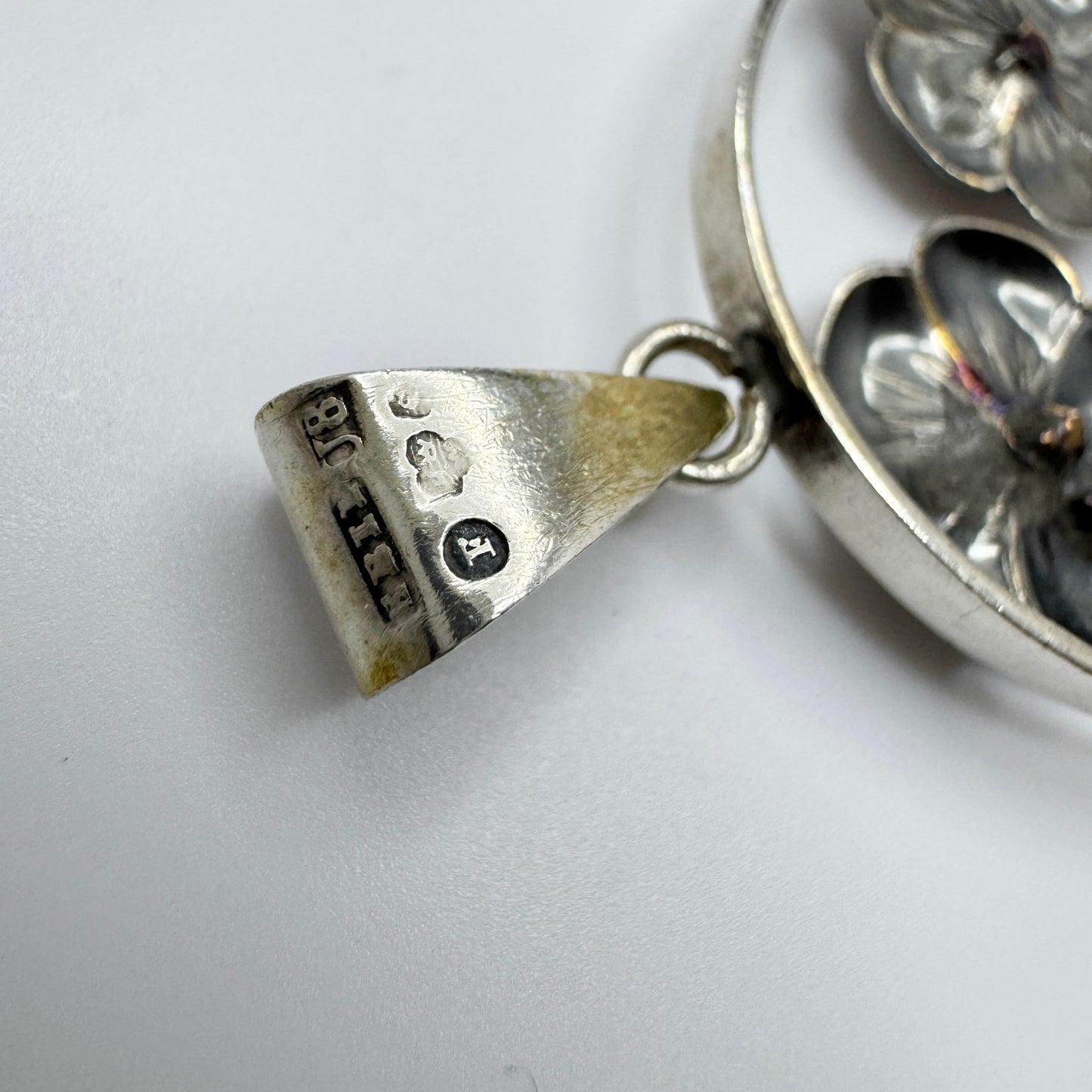 Ekström & Blohm, Sweden 1946. Vintage Sterling Silver Two Flowers Pendant.