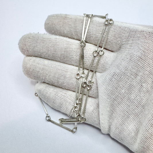 H Andersson, Sweden 1948. VIntage Sterling Silver Link Chain Necklace