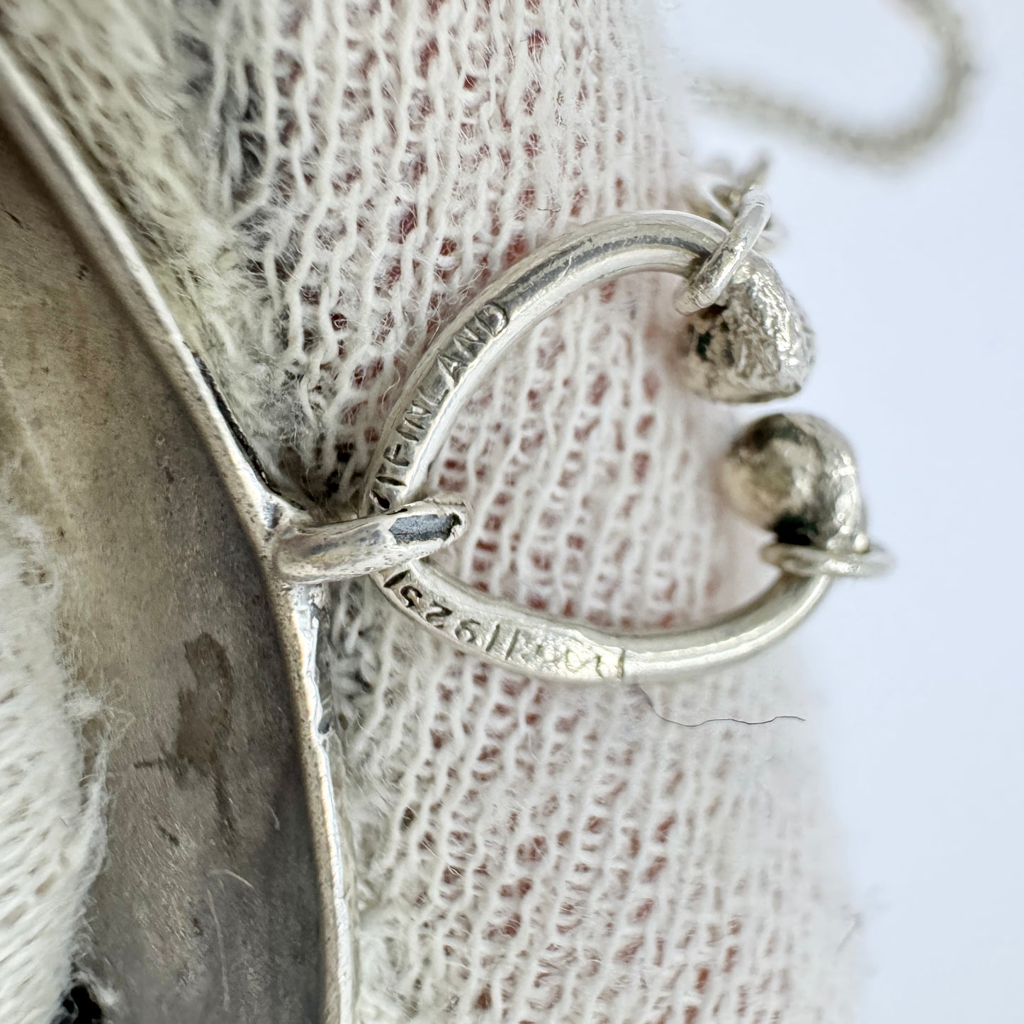 Sten & Laine, Finland 1974. Very Large Vintage Sterling Silver Spider Web Pendant Necklace.