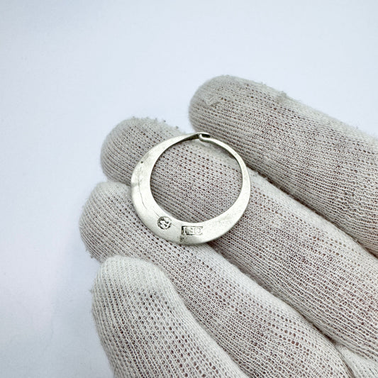 Carl Fredrik Jonssén, Sweden 1831-59. Antique Victorian Solid Silver Single Earring.