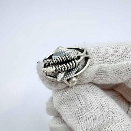 Kaplan, Sweden 1954. Vintage Solid Silver Ring.