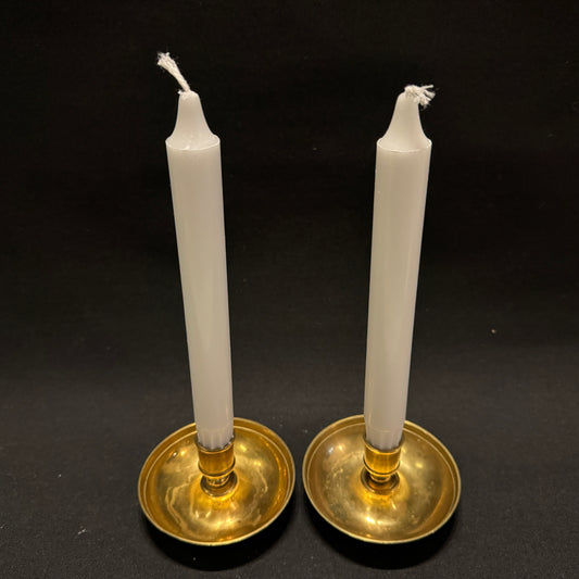 Antique ca 1900. Brass Travel Candle Holders.