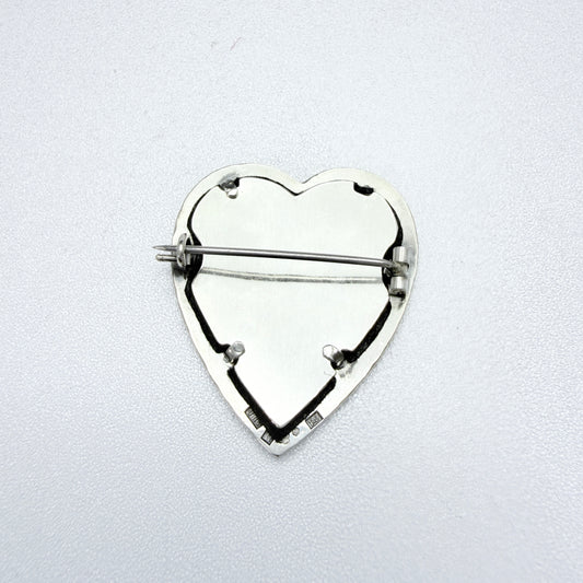 John Hoffner, Sweden 1967. Vintage Sterling Silver Heart Cross Brooch.