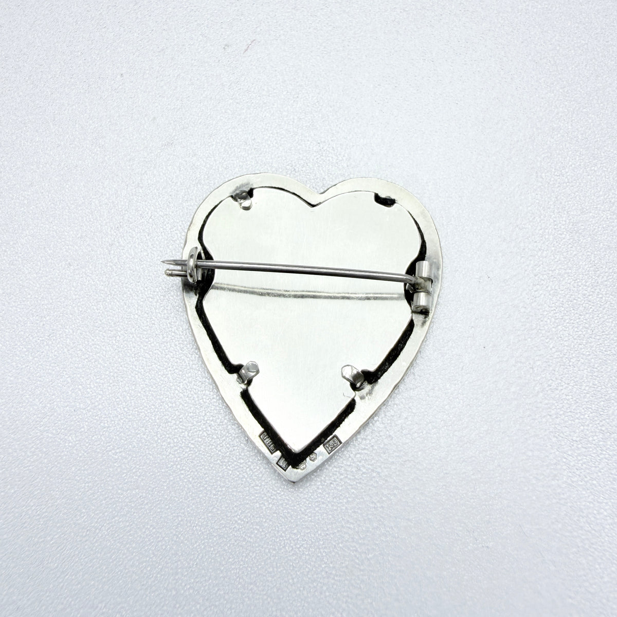 John Hoffner, Sweden 1967. Vintage Sterling Silver Heart Cross Brooch.