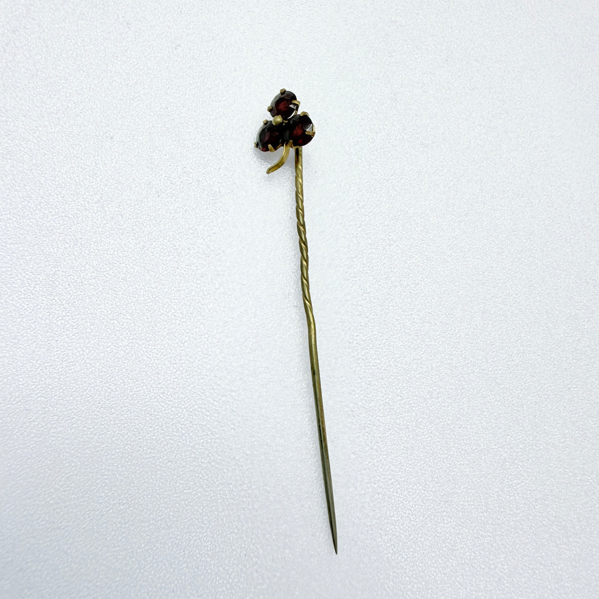 Antique Bohemian Garnet Gilt Metal Stick Pin Lapel Pin