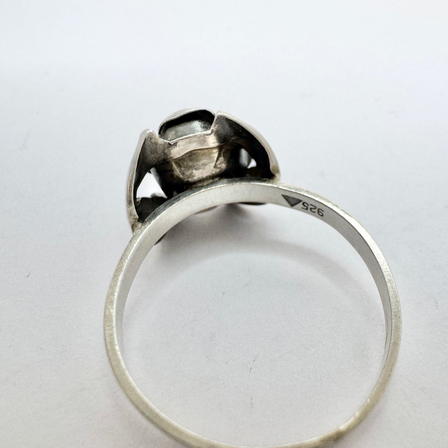 TeKa, Germany. Vintage c 1950s. Sterling Silver Large Size Flower Ring.