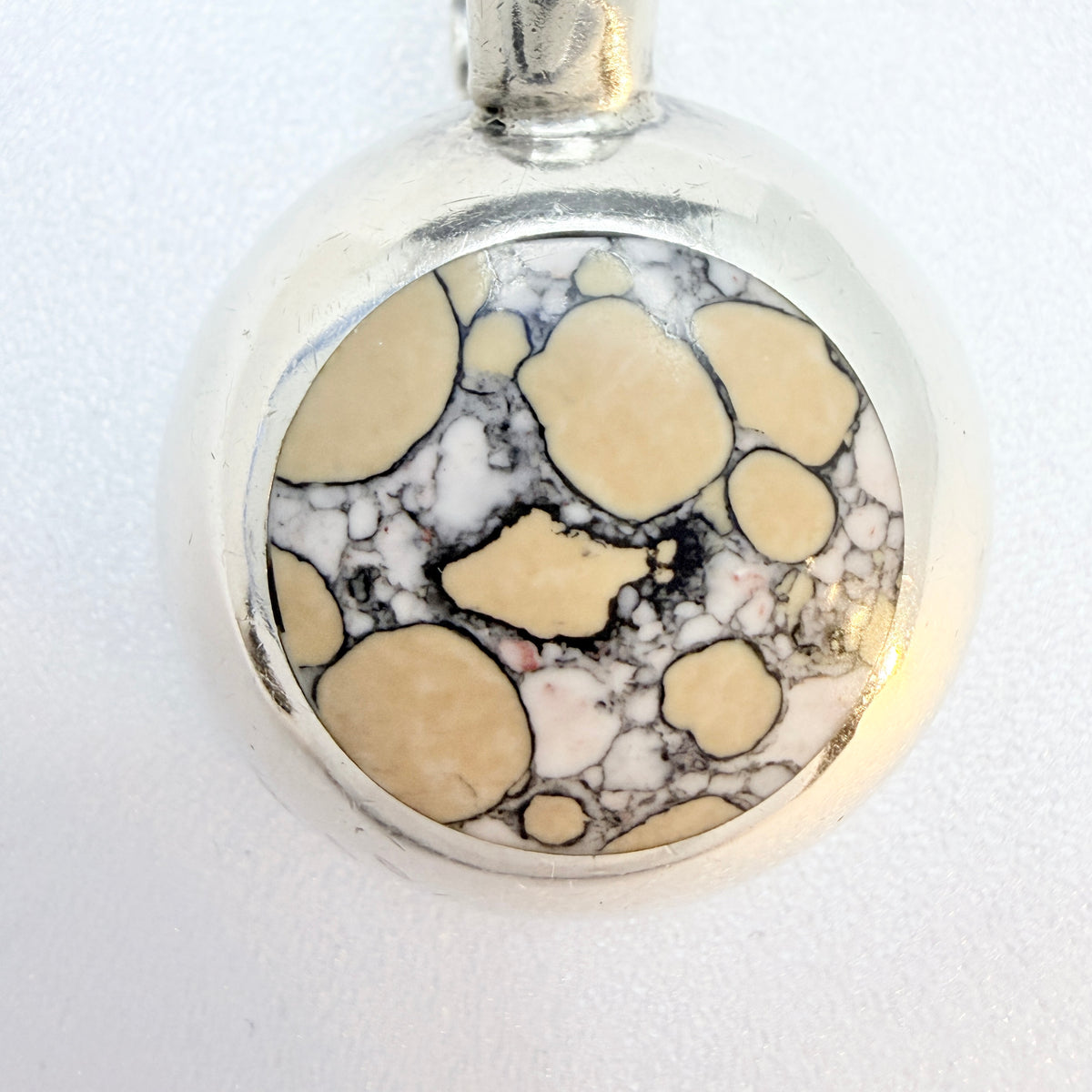 Mexico. Vintage Sterling Silver Jasper Pendant.