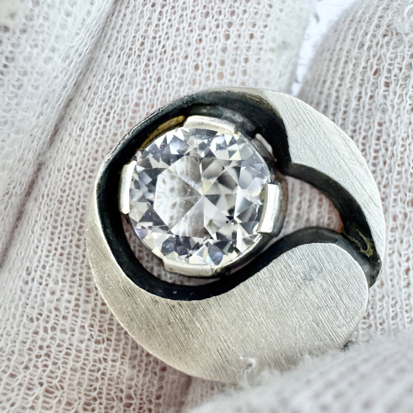 Karl Laine for Sten & Laine, Finland 1975. Vintage Sterling Silver Rock Crystal Pendant.