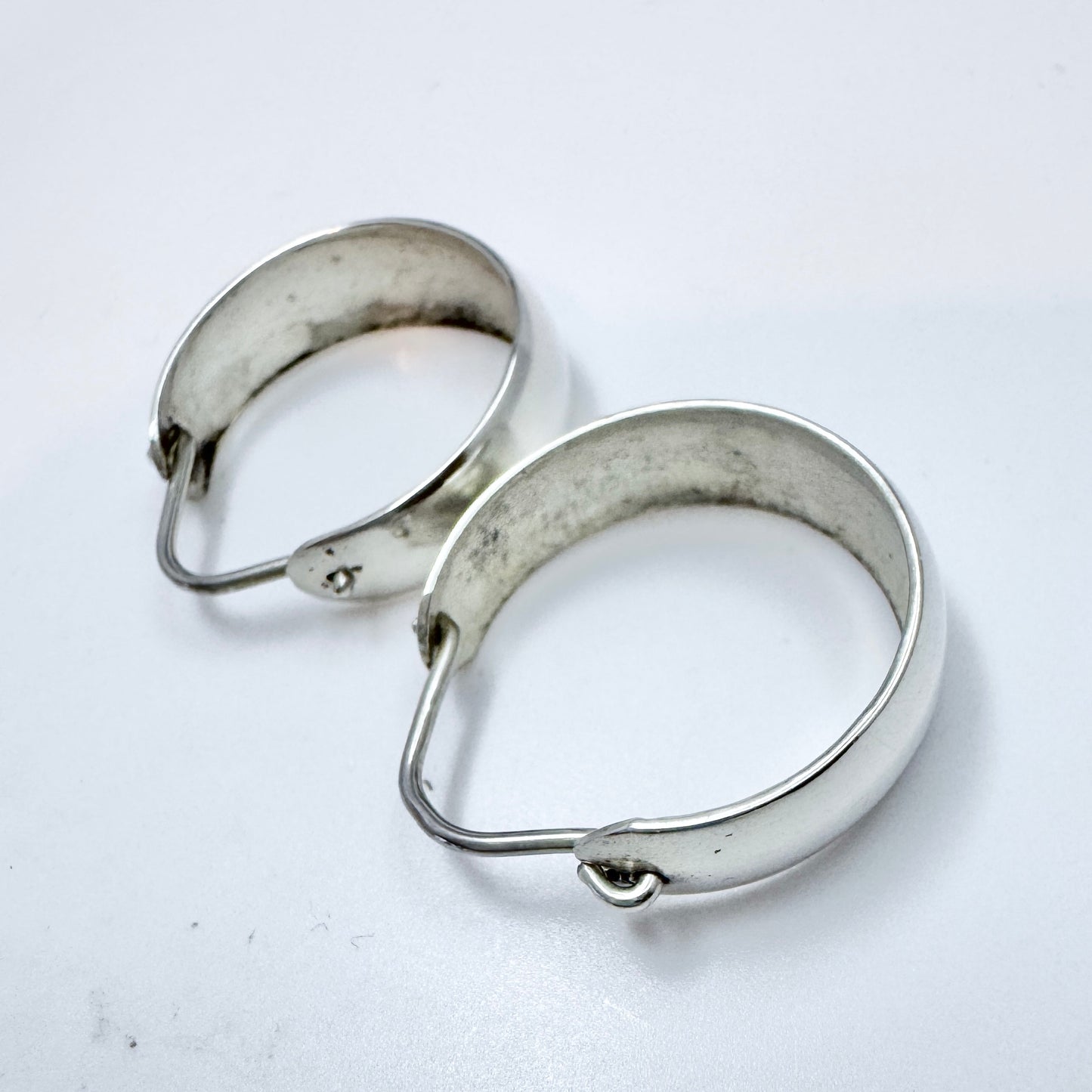 Evir, Sweden 1969. Vintage Solid Silver Earrings.