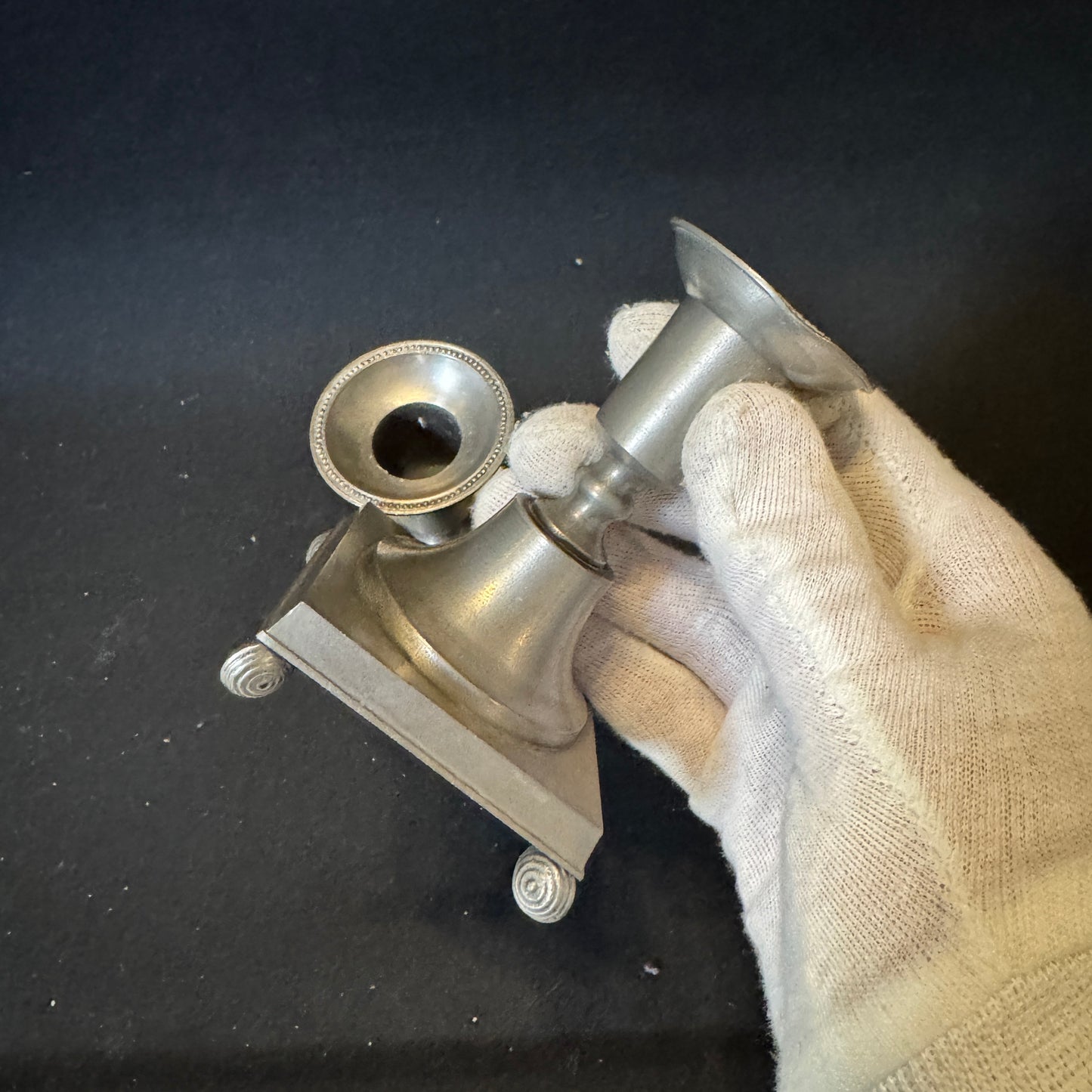 Schreuder & Olsson, Stockholm 1967. Vintage Pewter Candlesticks.