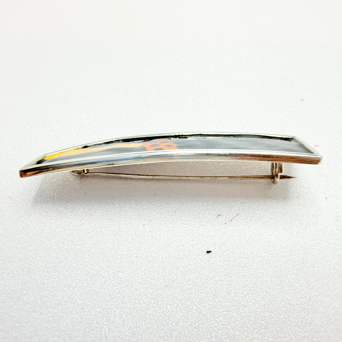 Embla, Norway. Vintage Sterling Silver Enamel Brooch.